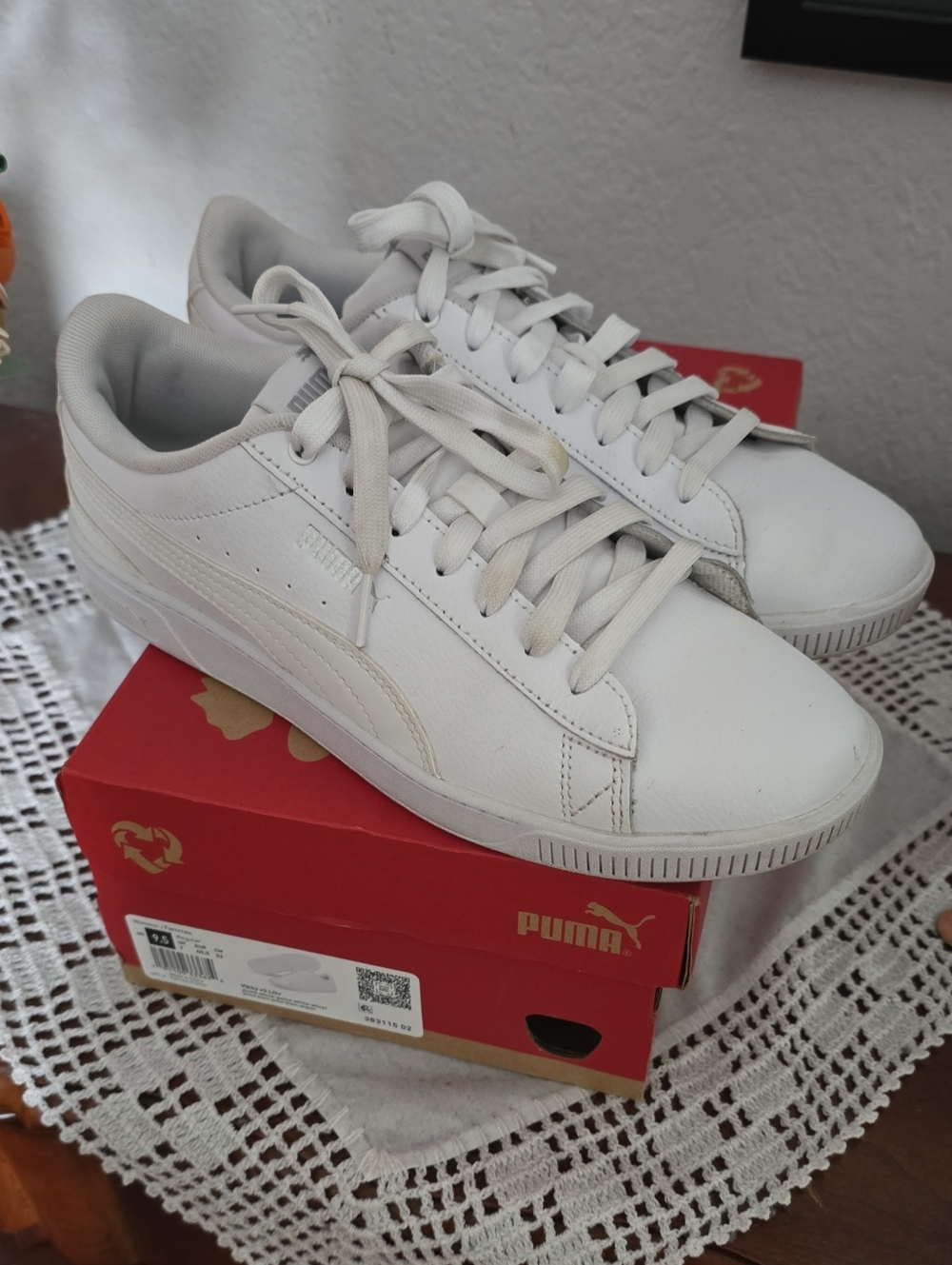 Puma White Low-Top Leather Sneakers